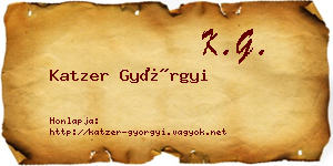 Katzer Györgyi névjegykártya